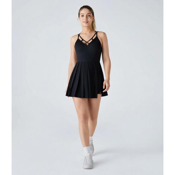 NWT Halara Breezeful Backless Pleated 2-in-1 Pocket Mini Active Dress Size Large - Picture 6 of 10